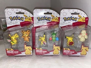 POKEMON Battle Figure Pack PIKACHU TEDDIURSA Roselia Valentine's Day Set 2022 - Picture 1 of 7