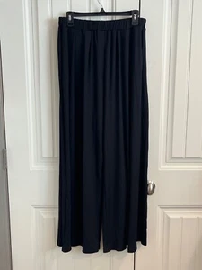 Cider Women's Black Ribbed Wide-Leg Pants Size 0XL - Picture 1 of 10
