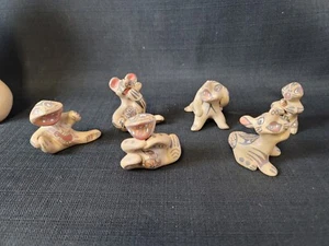 Margaret & Luther Gutierrez Santa Clara Pottery Polychrome Effigy Lot Of 6 - Picture 1 of 24