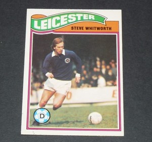 1978 STEVE WHITWORTH LEICESTER CITY FOXES FOOTBALL CARD TOPPS ORANGE PANINI