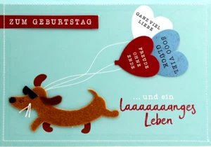 sheepworld Geburtstag Karte Hund Dackel lustig Filz Glückwunschkarte Geburtstag - Bild 1 von 8
