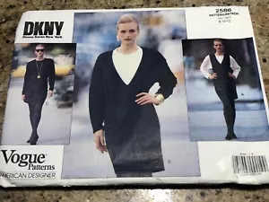 ๐บ VOGUE AMERICAN DESIGNER #2586 - DKNY - LADIES JUMPER & DRESS PATTERN 8-12 FF - Picture 1 of 2