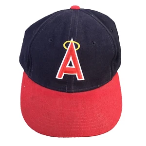 Vtg New Era California Angels Fitted Hat Wool Sz 7 3/8 USA Made Anaheim Diamond - Picture 1 of 17