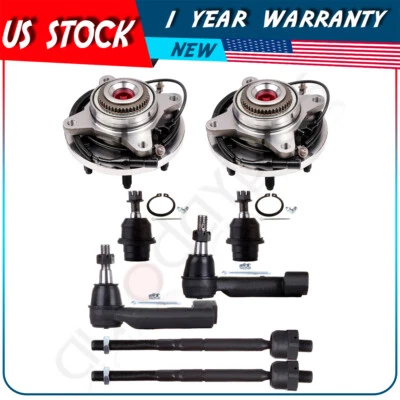 Rodamientos de cubo de rueda de rótulas con extremos de varilla de amarre delanteros 8 piezas para Ford F-150 2009-2010 Foto 1 de 4