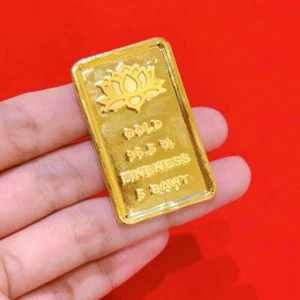 5 BAHT THAI K 24K GP CLONED GOLD Bar Gold Plated/micron Counterfeit Gold Bar NEW - Picture 1 of 5