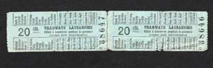PAR DE BILLETES DE TRANVÍA LAUSANNOIS VINTAGE SUIZOS - Imagen 1 de 1