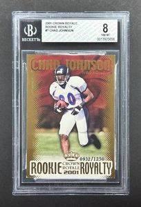 2001 Pacific Crown Royale #7 Chad Johnson RC SP [932/1250] BGS 8 NM/MT - Bild 1 von 2