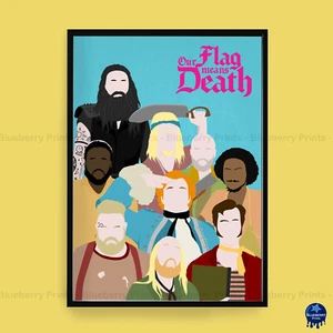 OUR FLAG MEANS DEATH Comedy Characters Minimalist Art Poster Print (3 Sizes) - Picture 1 of 6