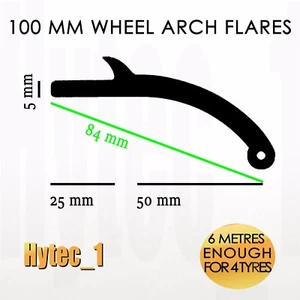 100 WF FLEXIBLE SIDE FIT FLEXIRUBBER WHEEL ARCH FLARES 4WD UNIVERSAL 4 WHEELS - Bild 1 von 6