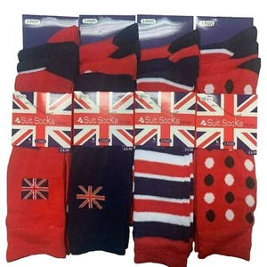 Men'S Union Jack Printed UK Flag Patterned Design Socks UK 6-11 EUR 39-45 Lot - Picture 1 of 4