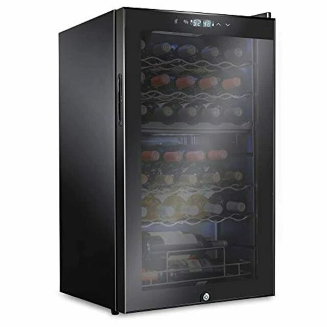 Ivation IVFWCC331DLB 33 Bottle Dual Zone Wine Cooler Refrigerator - Black