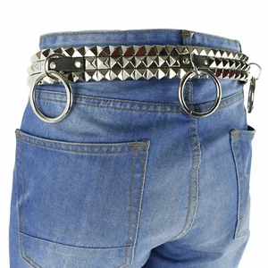 38mm 3 Row Metal Pyramid With 3/4" Ring Belt Made In England Jean Belt B881 - Picture 1 of 6