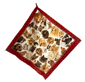 Bufanda Bandana con Perros Cachorros Cachorros Algodón Poliéster Mezcla 21" x 21" Nuevo sin Etiquetas - Imagen 1 de 22