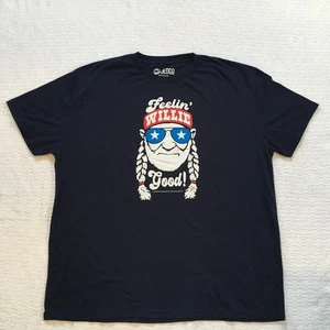 JEDCO Mens TShirt  2X Feelin Willie Good Willie Nelson Graphic Print Navy Blue - Picture 1 of 5