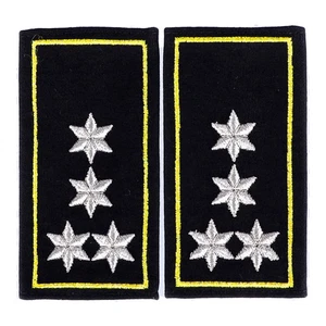 Schulterschlaufen 4 Sterne silber versetzt + Paspel gold - Picture 1 of 1