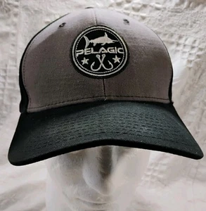 Sombrero Pelágico Marlin Doble Ganchos Snapback Pesca Negro Gris Ajustable Cali Cap - Imagen 1 de 12
