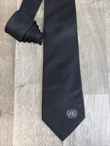United Nations UN Emblem Herren Krawatte 100% Seide Micro Dots - Schwarz Handgefertigt - Bild 1 von 8