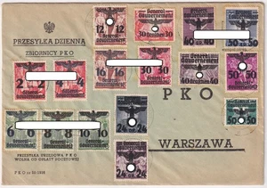 Generalgouvernement ex. Mi.Nr. 14 - 36 MiF en carta Busko-Zdrój - Varsovia 1940 - Imagen 1 de 2