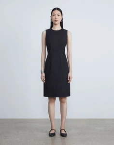 Lafayette 148 Stretch Wool Sheath Dress Professional Black Size 14 Large EUC - Picture 1 of 10