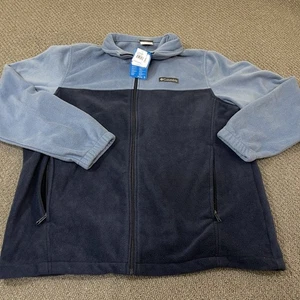 Chaqueta Columbia Para Hombres 1X Montaje Azul Grant Vellón Cremallera Completa Exterior Cálida Nueva Etiqueta - Imagen 1 de 11