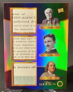 2025 Pieces Of The Past Inventors Edison/Tesla/Franklin Triple Relic - Bild 1 von 2