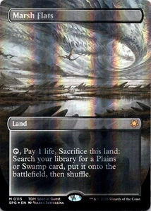 Marsh Flats (Borderless) (Dragonscale Foil) TDM SPG #0115 - Magic MTG NM - Picture 1 of 3