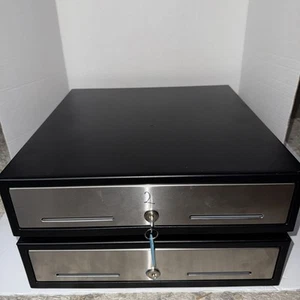 (2) NEU M-S Kassenschublade (Kassendruckerschnittstelle) CF-405BX-M-B mit Schlüssel Netzkabel - Bild 1 von 6