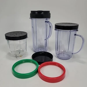 3 Magic Bullet Replacement Cups - Lids - Rings - Picture 1 of 1