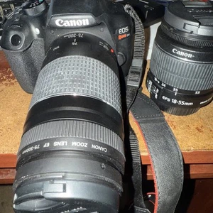 Canon EOS Rebel T6 Digital Camera + 18-55mm & 75-300mm Zoom Bundle with Bag - Picture 1 of 8