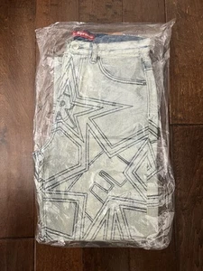 Supreme SS25 Stars Topstitch Baggy Jean Dirty Indigo Blue Size 30 New IN HAND - Picture 1 of 9