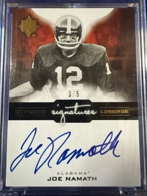 Very Rare 2013 Upper Deck ULS Joe Namath Autographed Football Card 3/5 Alabama - Image 1 of 4
