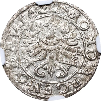 1622 German States Silesia Liegnitz Brieg 3 Kreuzer, NGC MS 63, KM-306, Germany - Image 1 of 3