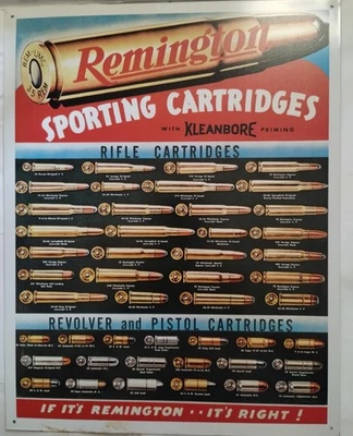 Tin Metal Sign Remington Sporting Cartridges Ammo Reproduction - Image 1 of 4