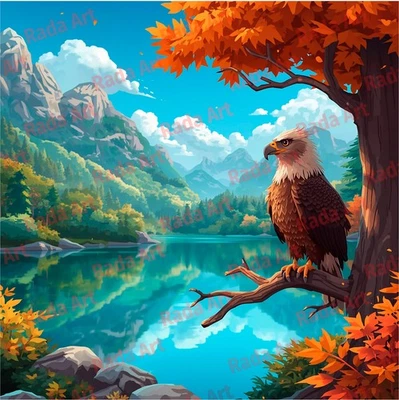 Imagen Digital Arte Ai Imagen Foto Papel Pintado Escritorio Águila Pájaro Otoño Naturaleza Foto 1 de 2