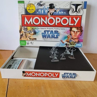 Monopoly Star Wars The Clone Wars 2008 w/Kenobi Skywalker Grievous Complete - Image 1 of 4
