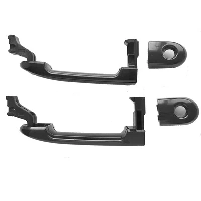For 2007-2012 Nissan Versa Outside Smooth Black Front Left Right Door Handle X2 - Image 1 of 4