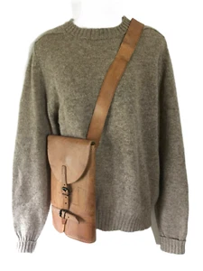 Vintage Kuriertasche Schultertasche Umhängetasche aus echtem Leder französisch 2. Weltkrieg - Bild 1 von 9