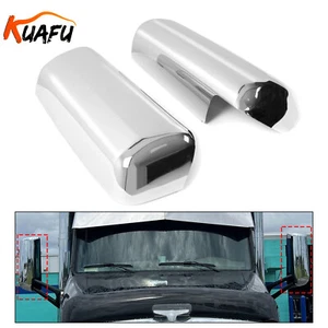 KUAFU Chrome Door Mirror Cover Caps Replacement Left Right For Peterbilt 579 - Picture 1 of 19