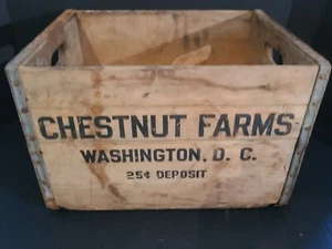 Cajón de leche de madera láctea vintage Chestnut Farm Chevy Chase Washington, DC - Imagen 1 de 11