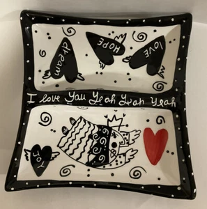 WITH LOVE JOANNE DELOMBA FOR LOTUS DIVIDED TRAY 10x10 VINTAGE PERFECT! - Picture 1 of 5