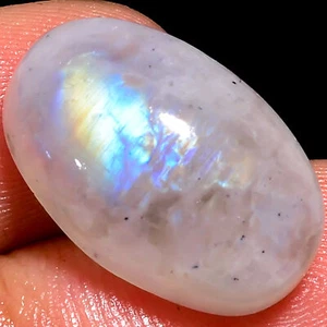 Piedra lunar arco iris natural forma ovalada cabujón piedra preciosa 15,5 quilates 20X13X8 mm EE37041 - Imagen 1 de 1