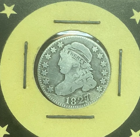 1827 U.S Early Bust silver Dime**** Fine-VF Cover