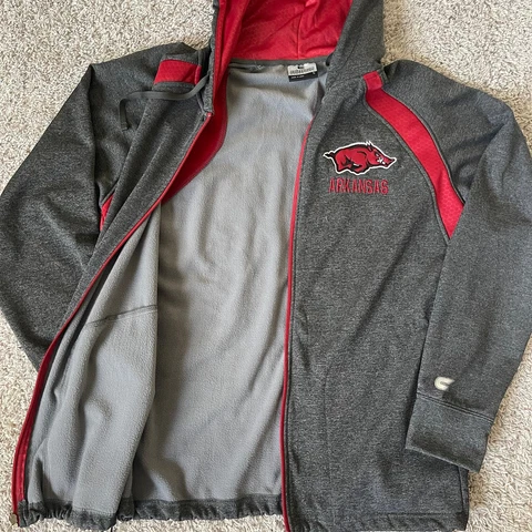 Arkansas Razorbacks Full-Zip Hoodie Jacket Adult Side Large Colosseum Athletics Cover
