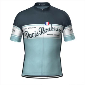 Retro PAVE Paris Roubaix Cycling Jersey mens Cycling Short Sleeve Jersey Tops - Bild 1 von 6