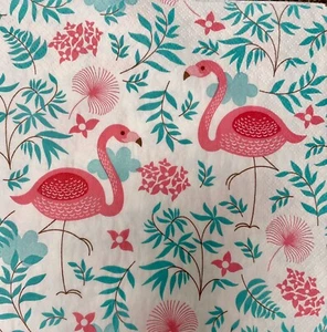 Serpientes de papel decoupage pájaros de Navidad escena de verano - dos servilletas individuales de almuerzo - Imagen 1 de 8