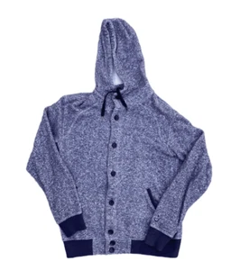 Black Scale Blvck Scvle Men's Boutique Blue Button Down Hoodie Jacket | Medium - Picture 1 of 6