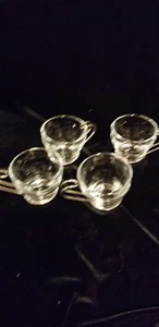 Vintage  Bormioli Rocco    Expresso Cups  w/ Metal Handle Set of 4 - Picture 1 of 6