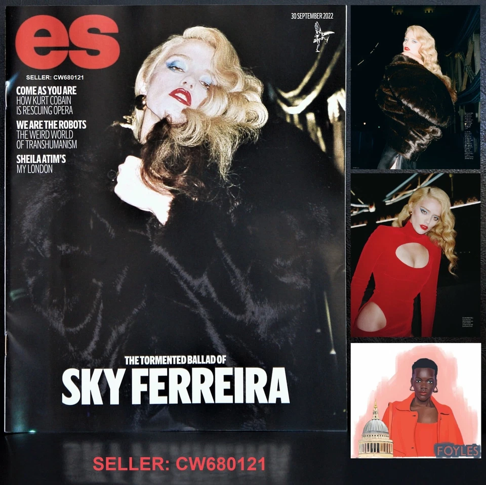 SKY FERREIRA NIGHT TIME MY TIME MASOCHISM SHEILA ATIM ES MAGAZINE SEPTEMBER 2022 - Image 1 of 1