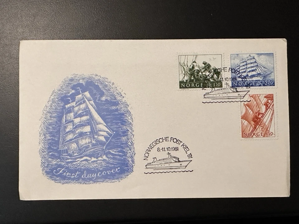 NORWAY 1981 FDC NORWEGIAN POST KIEL POSTMARK SAILING - Image 1 of 2