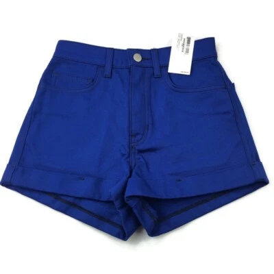 Pantalones Cortos American Apparel Denim Cintura Alta Puño 24 Nuevos con Etiquetas Azul Marino Brillante RSADM303 Foto 1 de 4